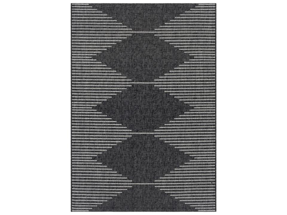 Eagean Collection Bohemian Global Area Rug in Black and Charcoal