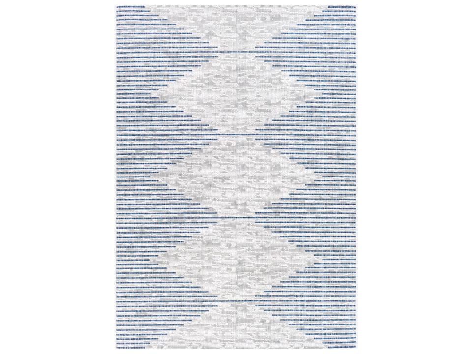 Eagean Geometric Runner Area Rug in Bright Blue