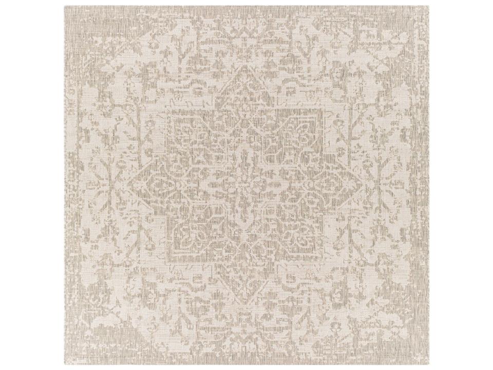 Eagean 79-Inch Square Polypropylene Area Rug in Gray and Oatmeal