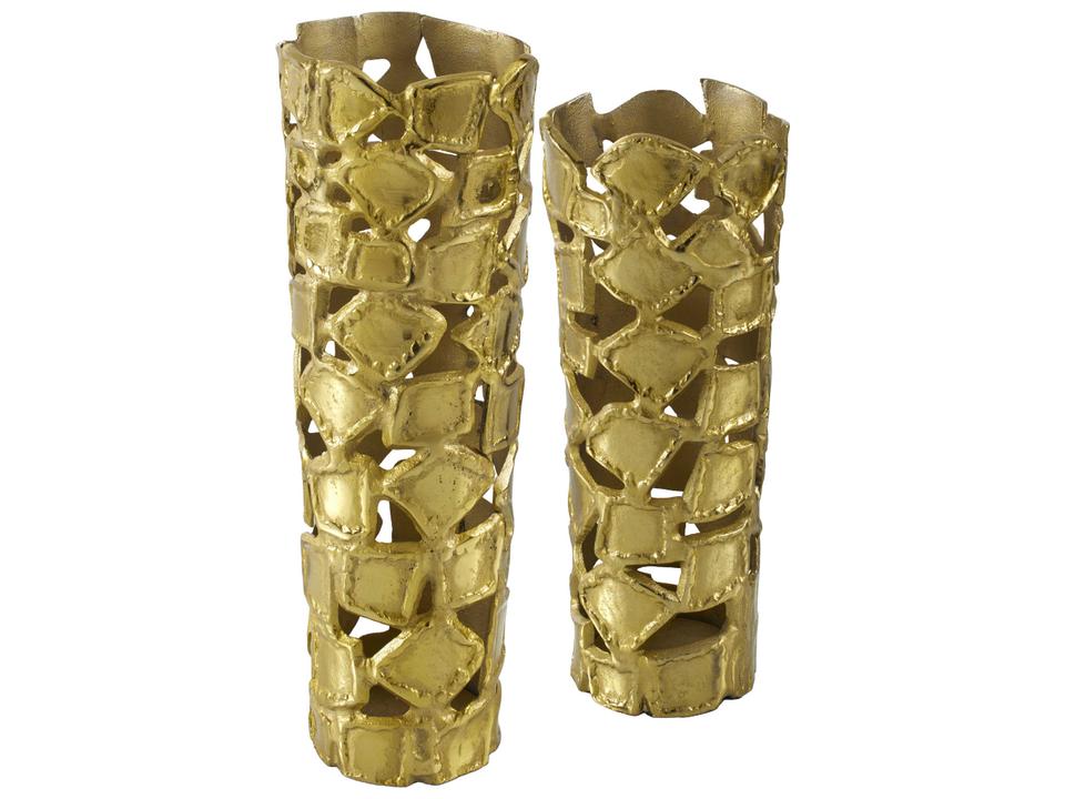 Achaean Metallic Brass Decorative Vase Set of 2