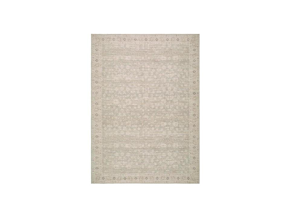Asha Bordered Runner Area Rug in Polyester and Jute Blend