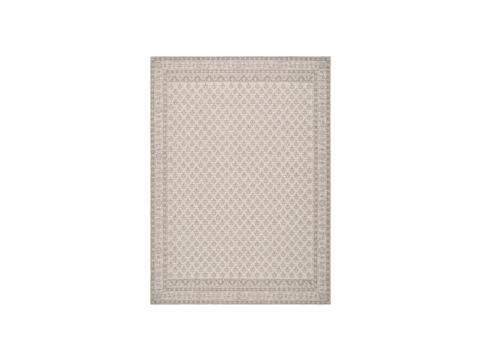 Shanti Bordered Runner Area Rug in Brown and Gray