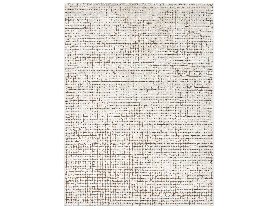 Cascade Minimalist Modern Area Rug in Ivory and Brown