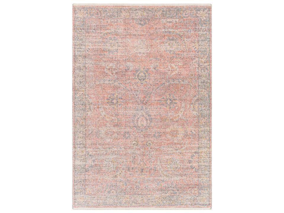 Subtle Bordered Area Rug Machine Woven Polyester
