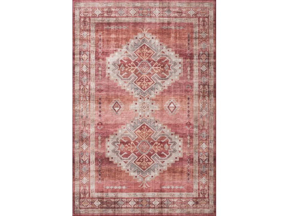 Heidi Bordered Runner Area Rug with Old-World Medallion Design