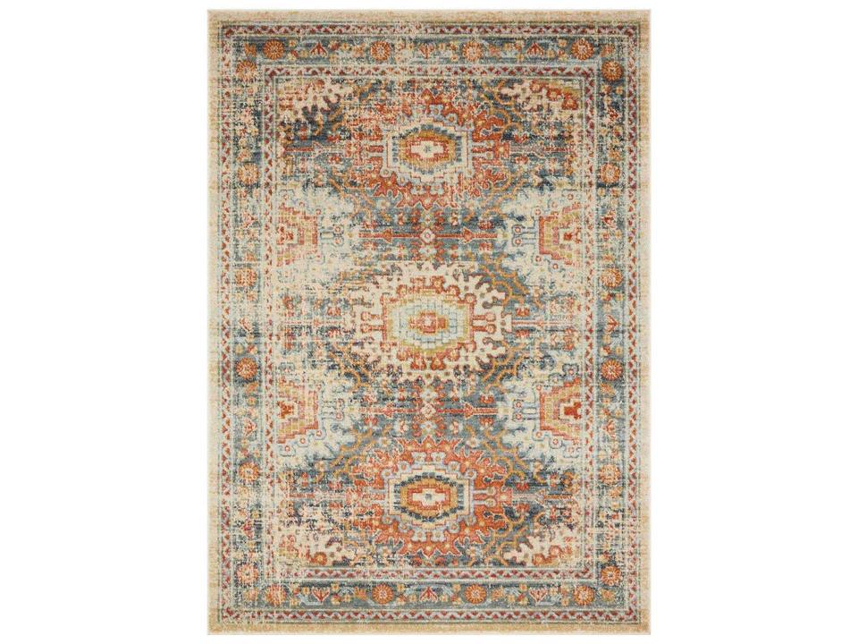 Jocelyn Bordered Runner Area Rug with Antique Inspired Motifs