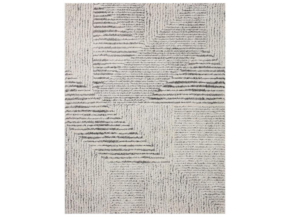 Loloi Levitt Shag Collection Power Loomed Area Rug in Ivory Grey