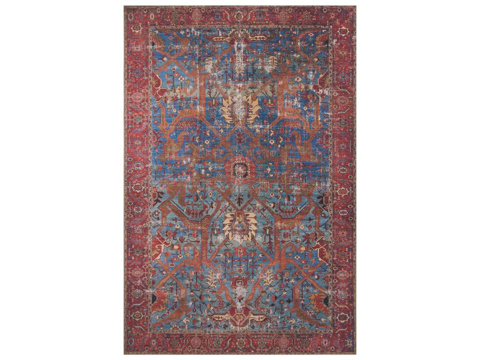 Loren LQ-10 Blue Red Printed Area Rug