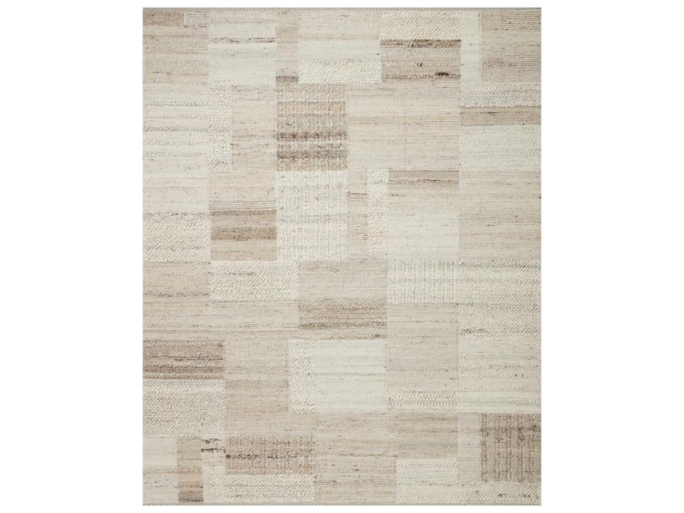 Manfred 18-Inch Hand Knotted Geometric Sample Rug in Natural Stone