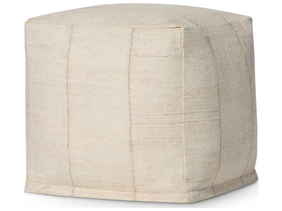 Ivory Cream Upholstered Ottoman