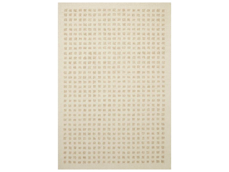 Polly Hand-Tufted Gridded Area Rug Ivory Natural