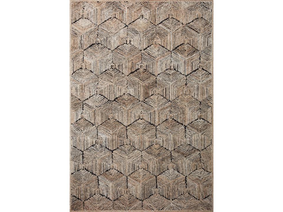 Prescott Geometric Hand-Hooked Area Rug in Beige