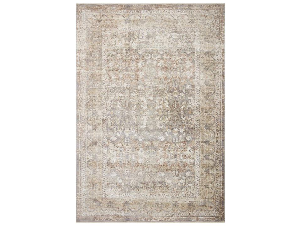 Sonnet Bordered Area Rug with Faded Traditional Motifs