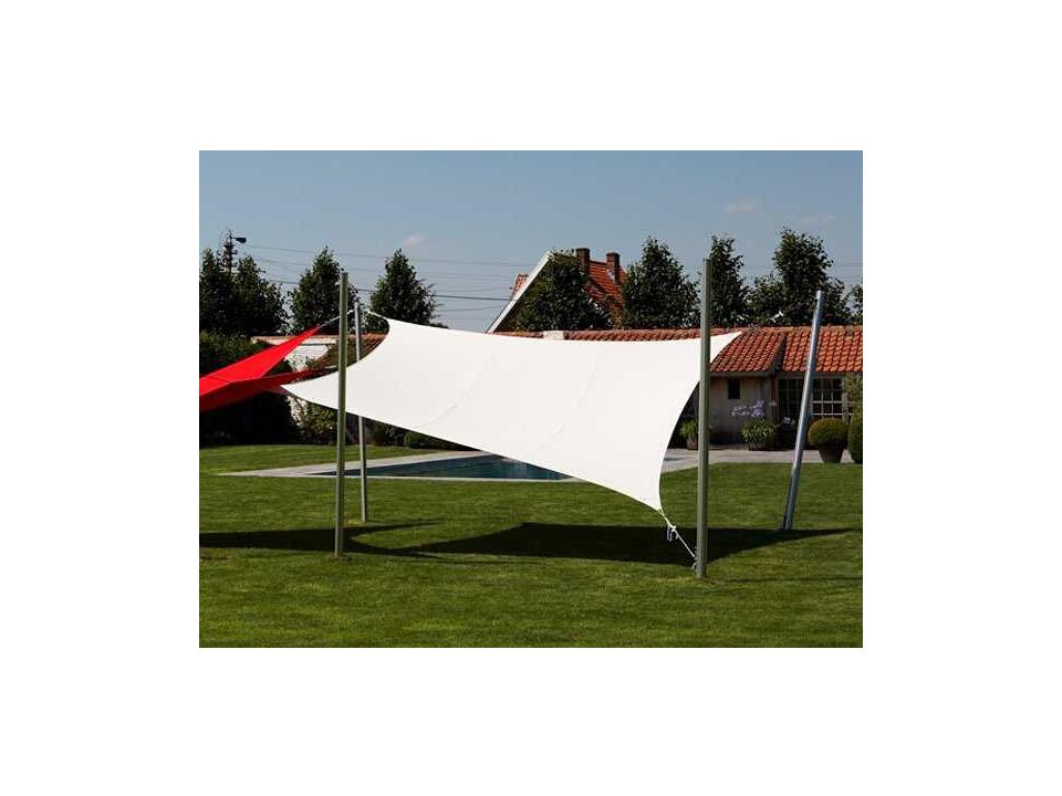 Ingenua 13 Foot Square Anodized Aluminum Shade Sail Patio Umbrella