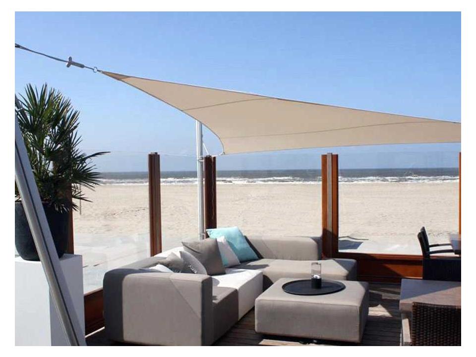 Ingenua 13 Foot Triangular Anodized Aluminum Shade Sail Patio Umbrella