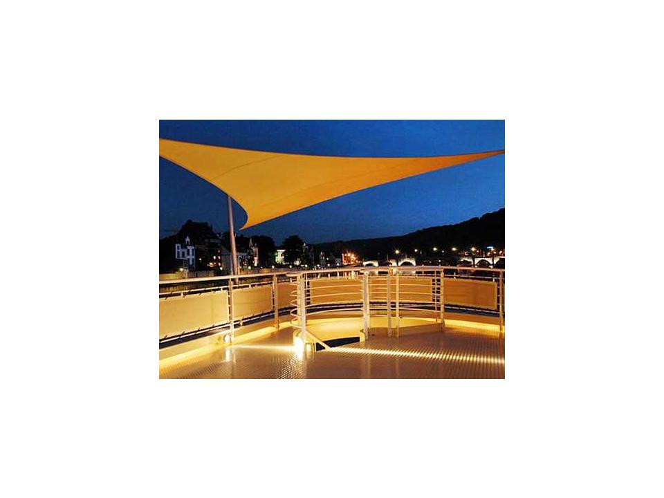Ingenua 16 Foot Triangular Anodized Aluminum Shade Sail Patio Umbrella