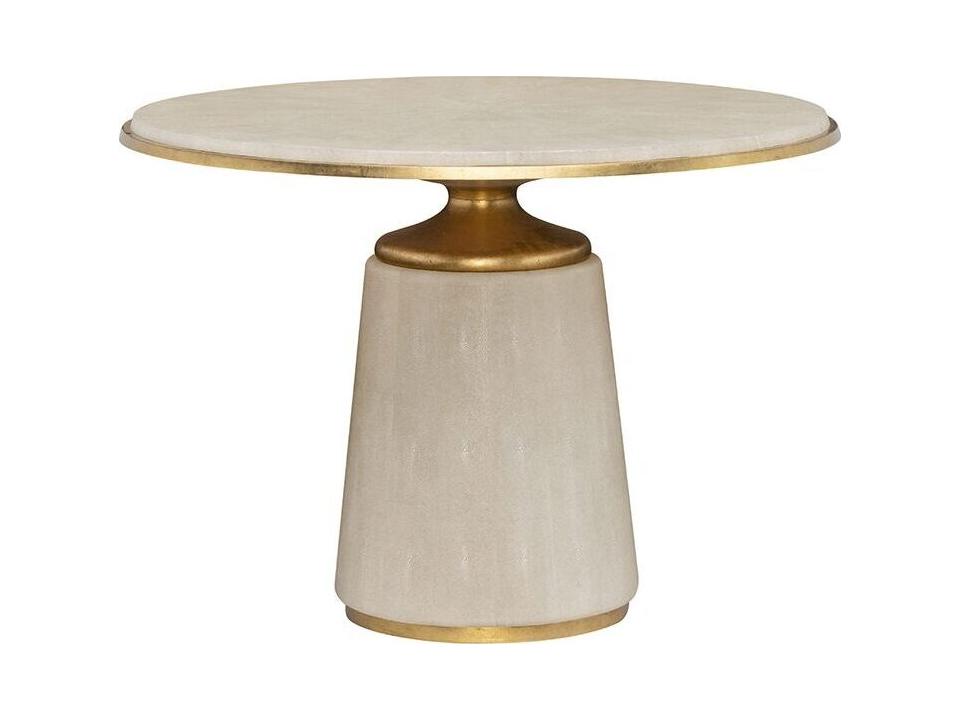 Opera Faux Shagreen Center Table with Gold Accents