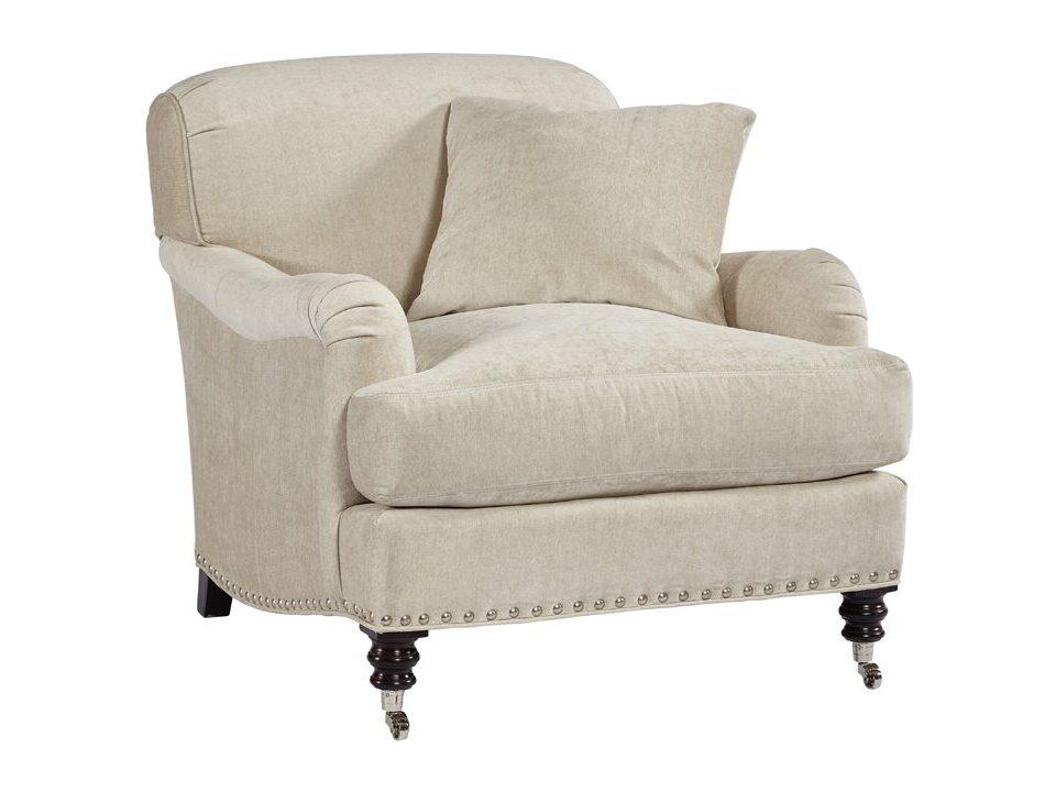 Albert Rolling Accent Chair with Casters and Nailhead Trim