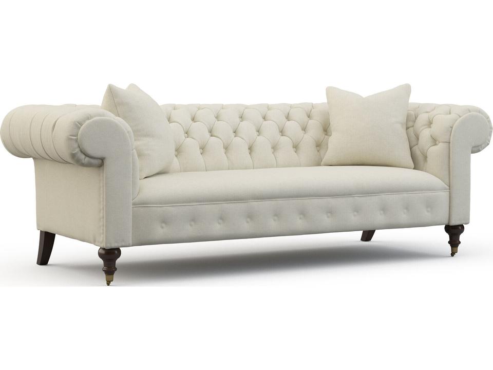 Daniel Sofa with Tufted Back and Brass Casters