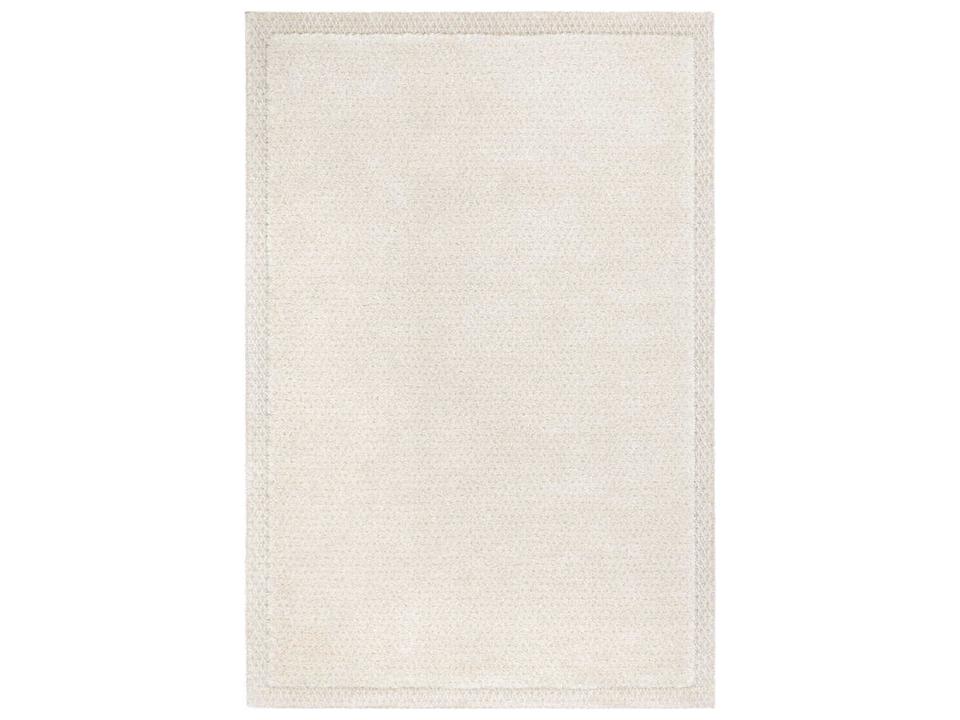 Cloud Bordered Area Rug with Wool Blend and Sheared Edge