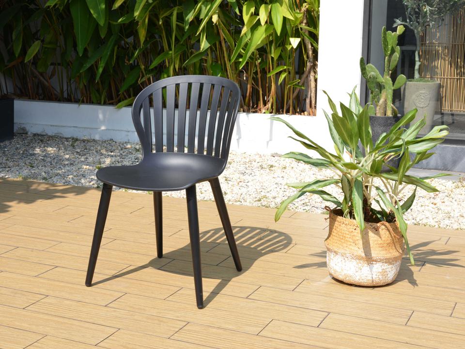 Cannes Black Resin Dining Chair Set of 4