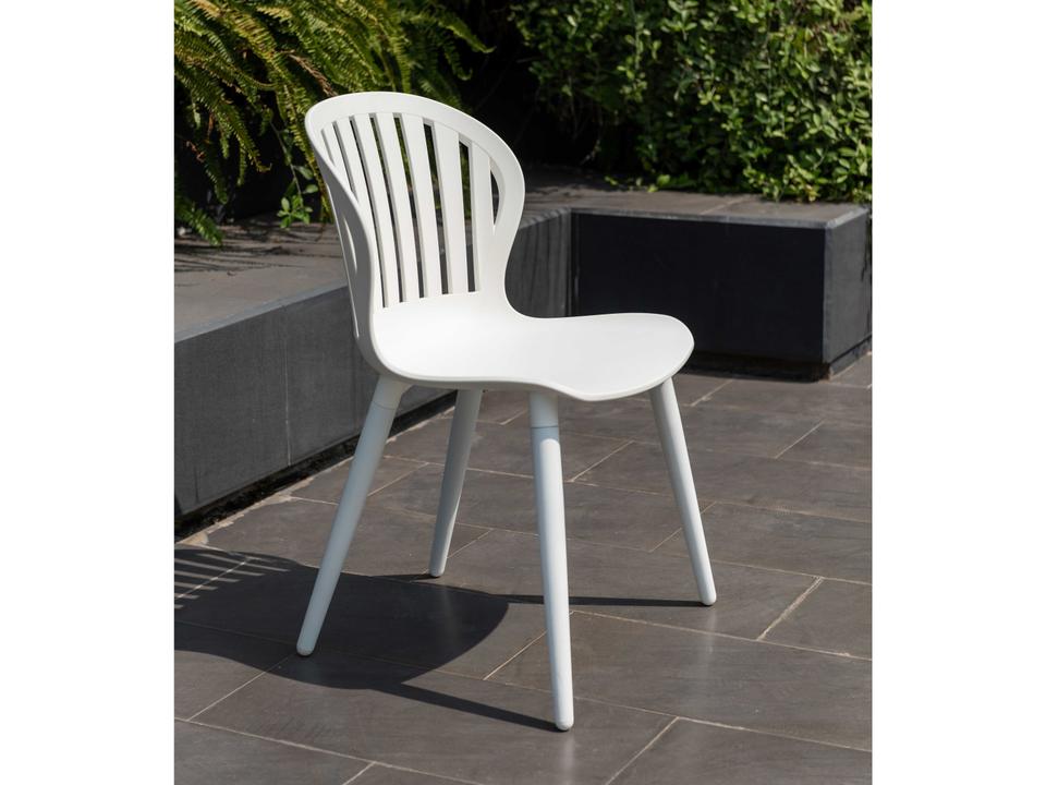 Cannes White Resin Dining Chair Set of 4