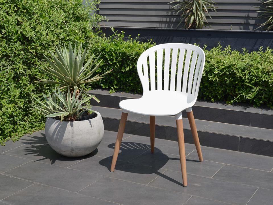 Cannes White Resin Dining Chair Set of 4