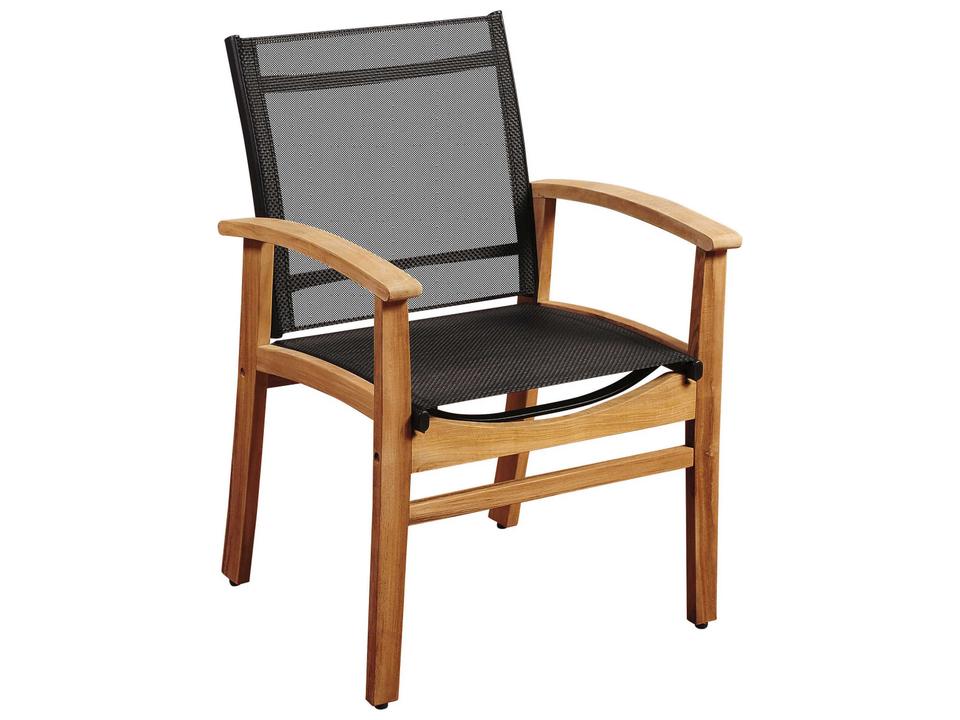 Fortuna Black Teak Sling Dining Chair