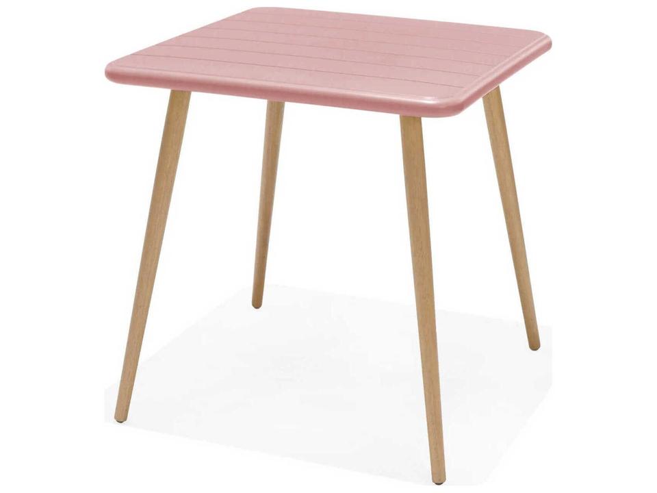 Nassau Peony Pink Wood Square Dining Table