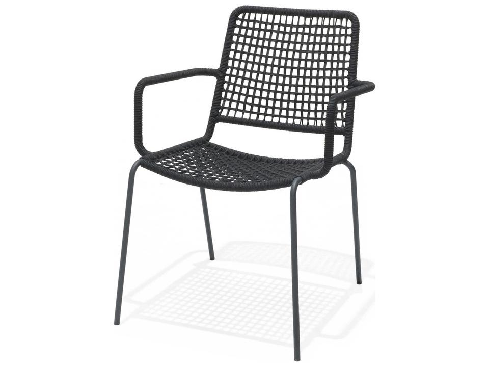 Oberon Black Aluminum Rope Dining Chair Set of 4