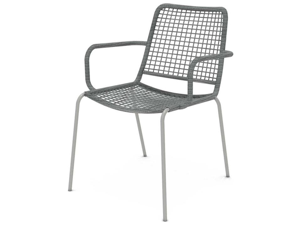Oberon Grey Aluminum Rope Dining Chair Set of 4