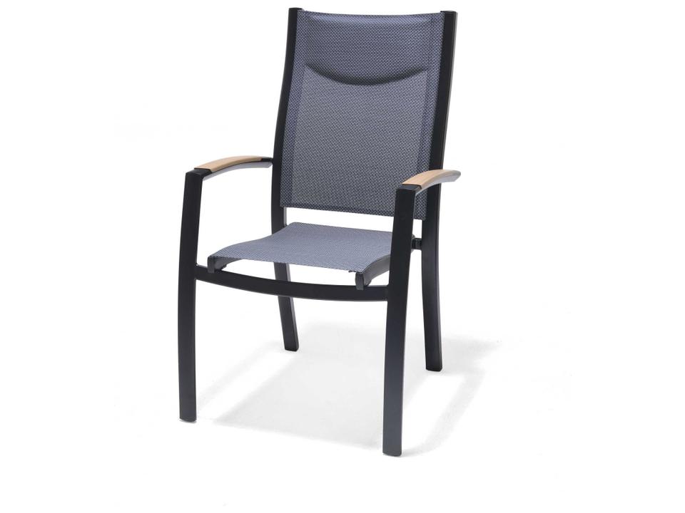 Panama Black Aluminum Sling Dining Chair Set of 4