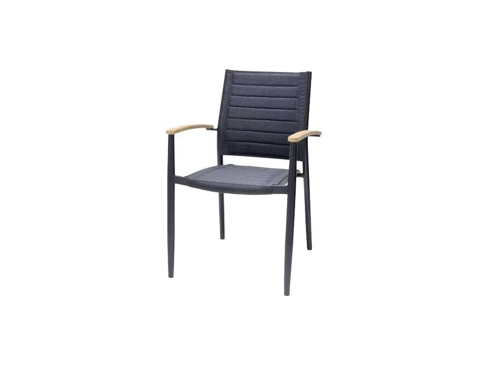 Portals Black Aluminum Sling Dining Chair Set of 2