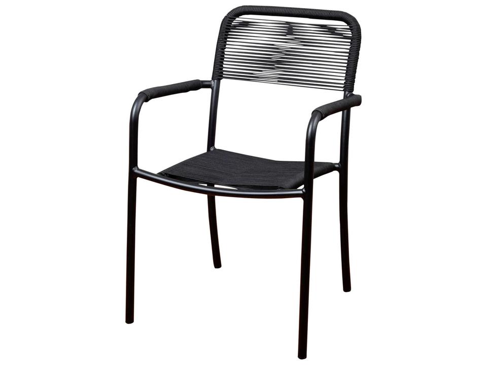 Port Byron Black Aluminum Rope Dining Chair Set of 4