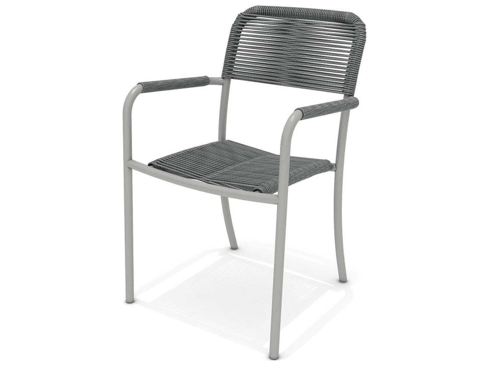 Port Byron Grey Aluminum Rope Dining Chair Set of 4