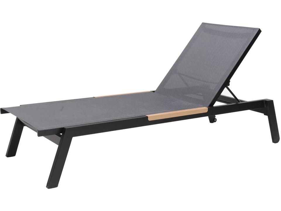 Panama Batman Black Aluminum Sling Chaise Lounge