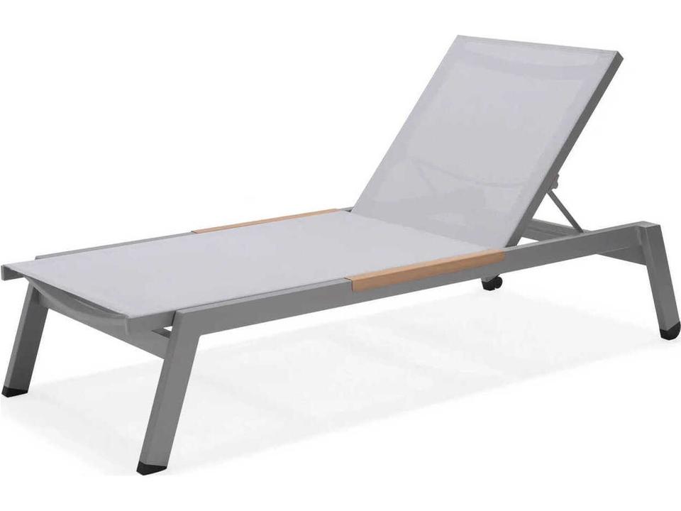 Panama Simply Grey Aluminum Sling Chaise Lounge