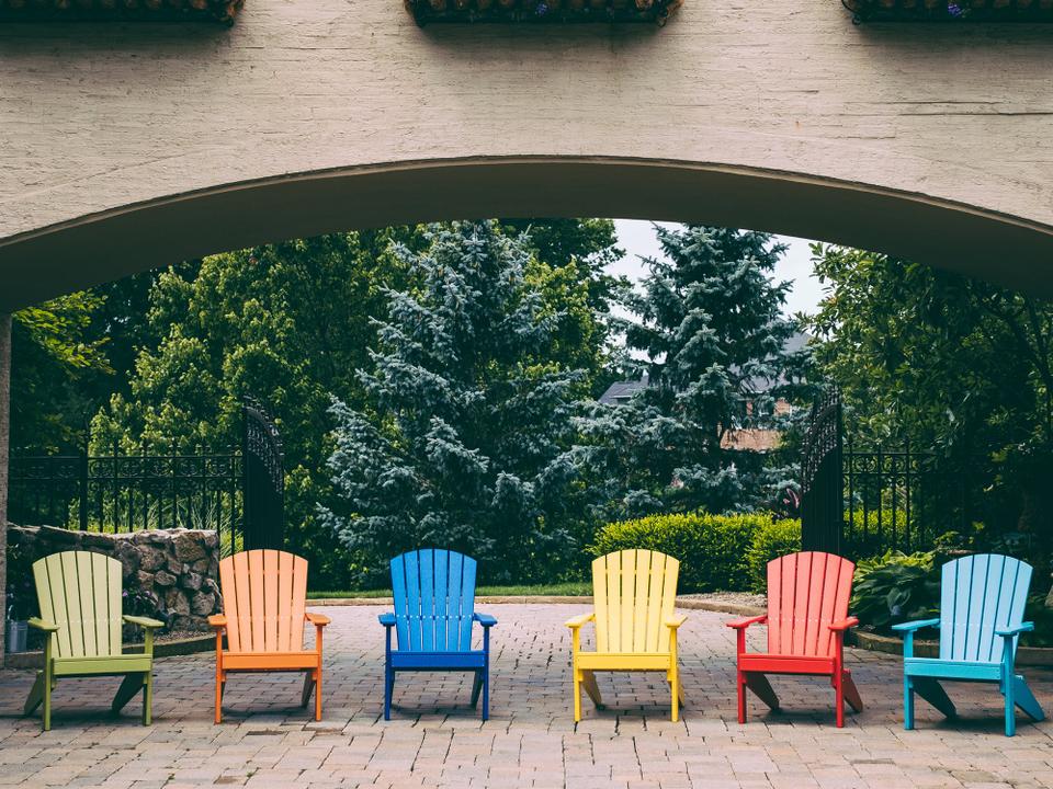 Recycled Plastic Lakeside Adirondack Chair Patio Lounge Set