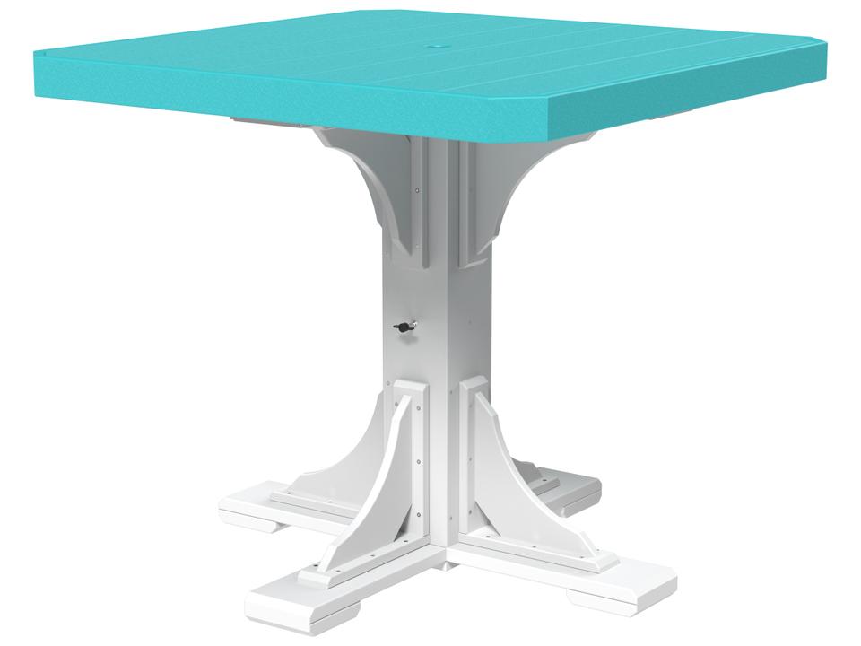 Recycled Plastic 41-Inch Square Counter Table with Umbrella Hole