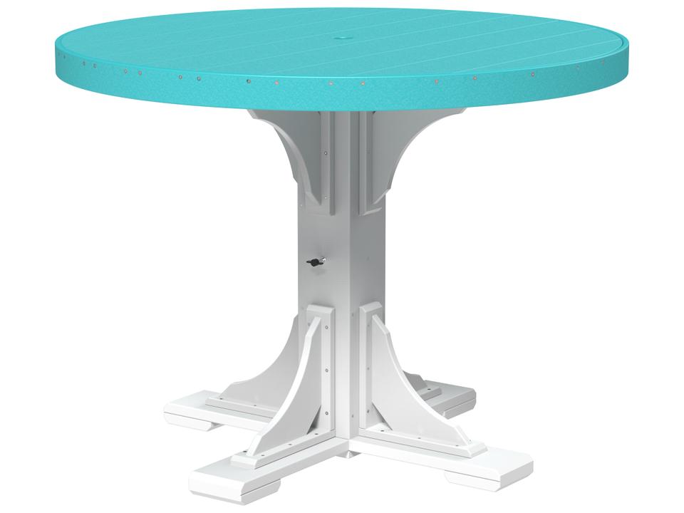 48 Inch Round Poly Lumber Counter Height Table with Umbrella Hole