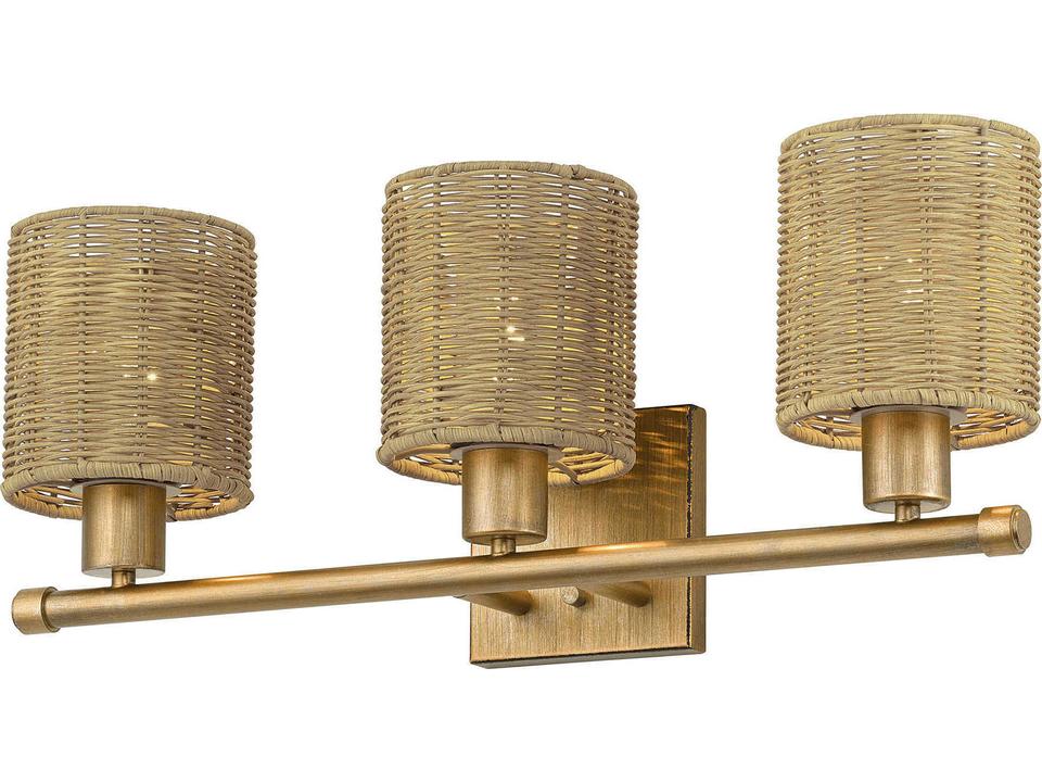 Weavington 3-Light Vanity Light in Antique Gold Leaf