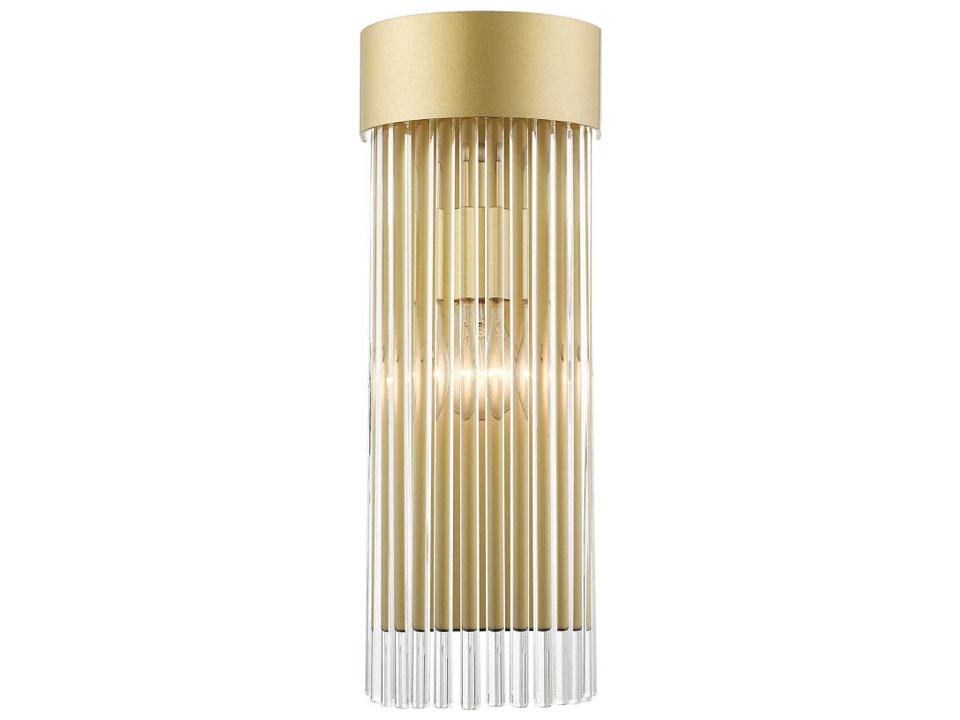 Norwich 1-Light ADA Wall Sconce in Soft Gold with Crystal Rods