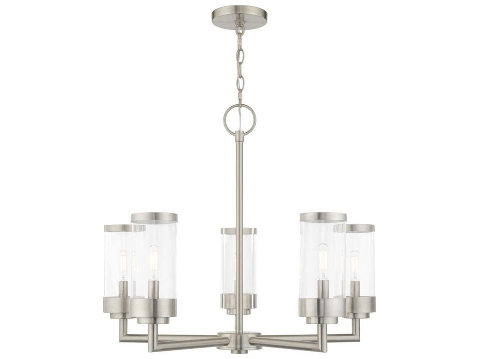 Hillcrest 5-Light Outdoor Hanging Light in Brushed Nickel