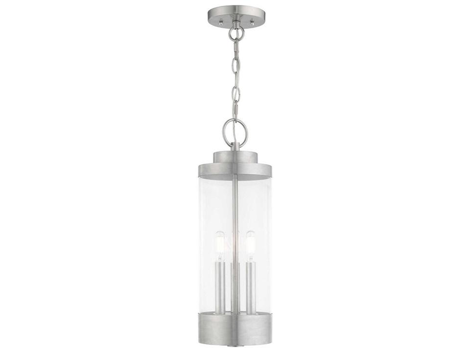 Hillcrest 3-Light Outdoor Hanging Lantern in Brushed Nickel