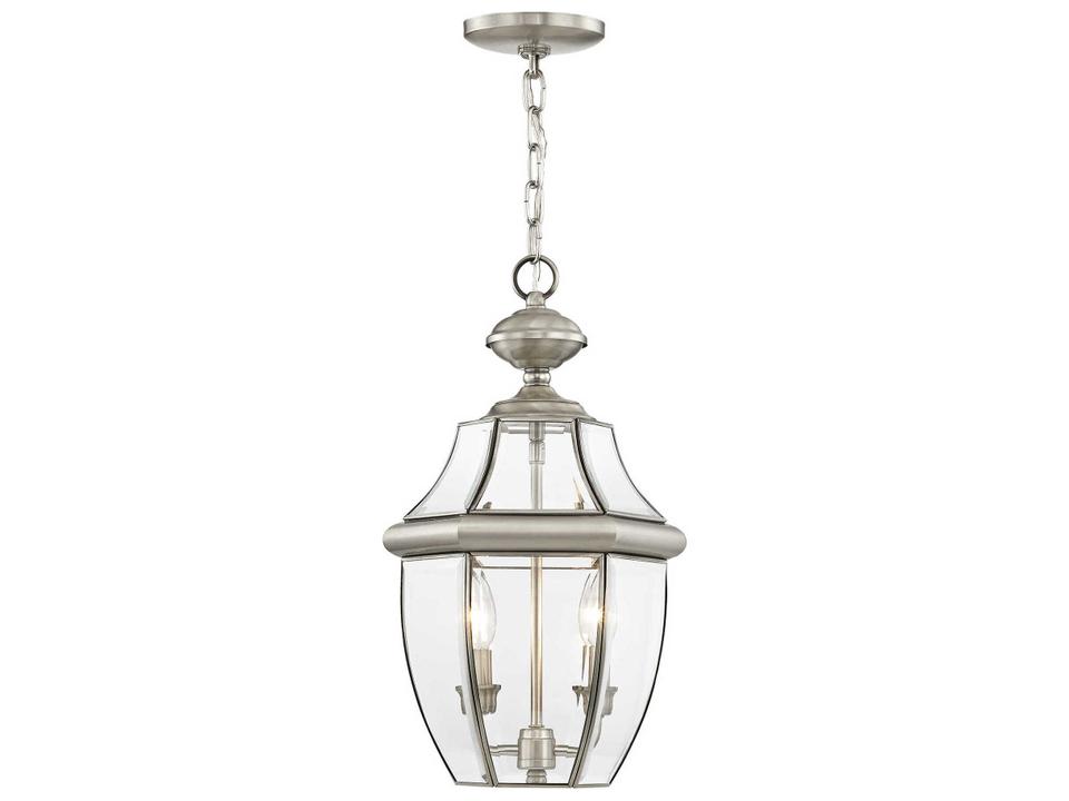 Monterey 2-Light Outdoor Hanging Lantern in Brushed Nickel