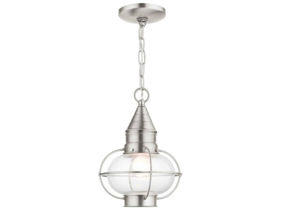 Newburyport 1-Light Outdoor Pendant Light in Brushed Nickel