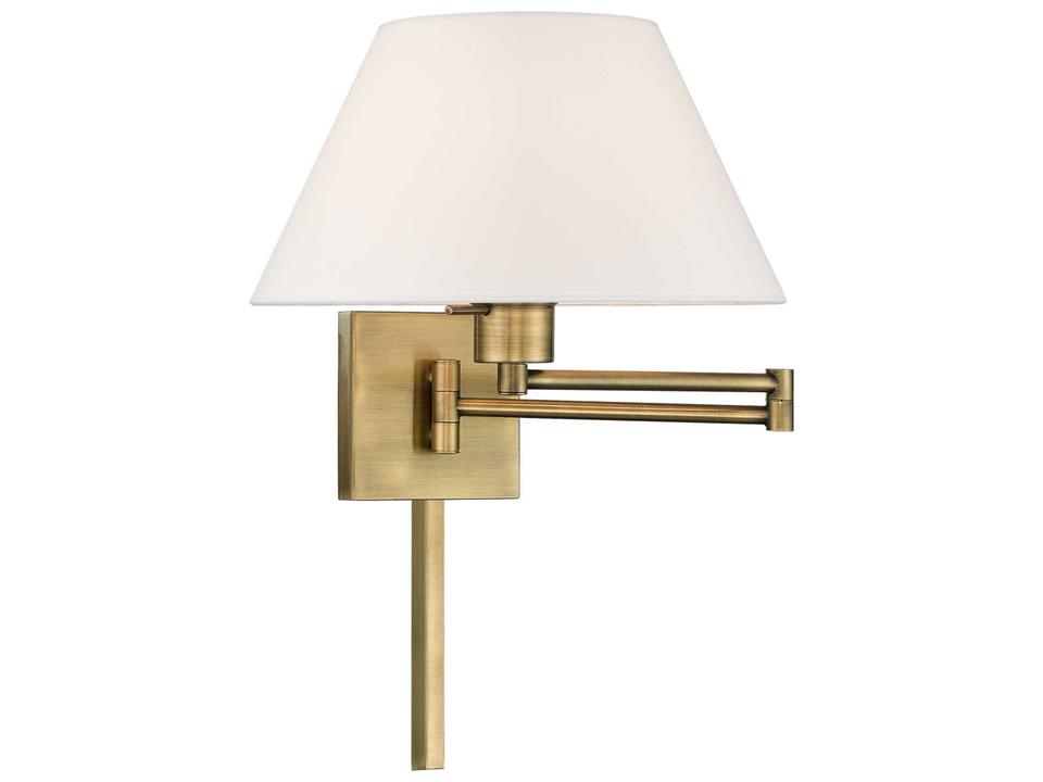 Allison 1-Light Swing Arm Wall Lamp in Antique Brass