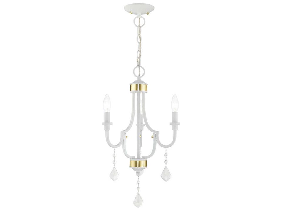 Glendale 3-Light White Crystal Candelabra Chandelier