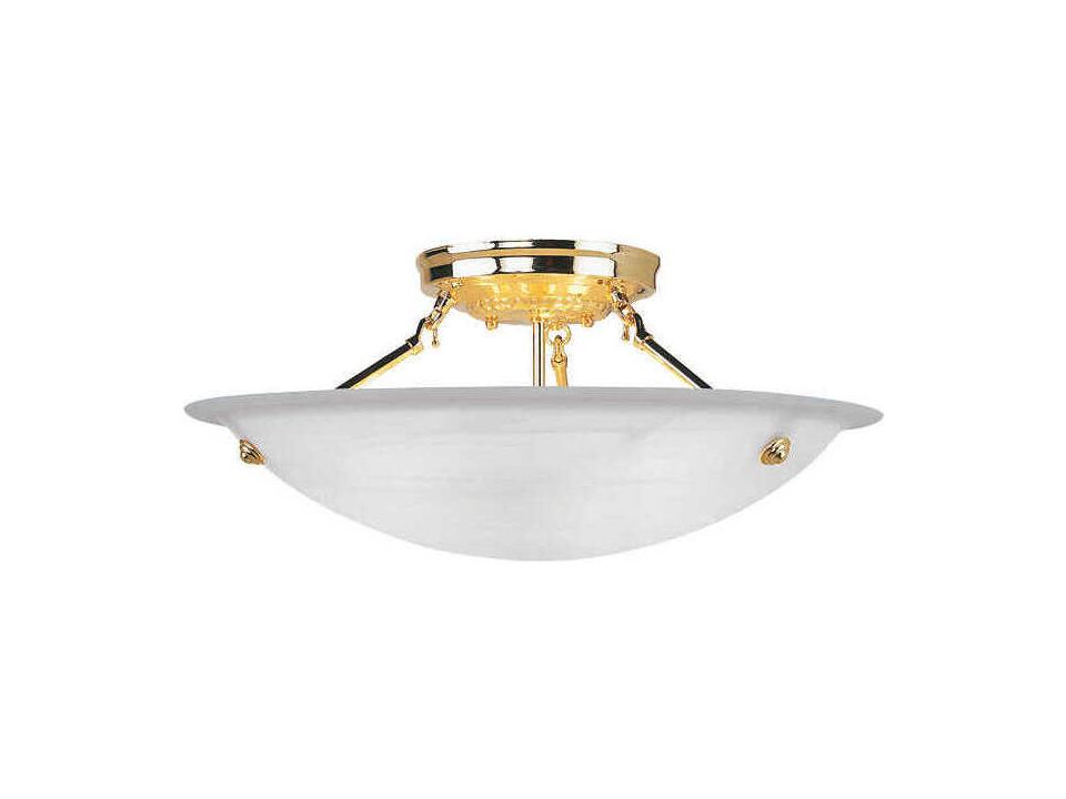 Oasis 3-Light Semi-Flush Mount Light in Polished Brass