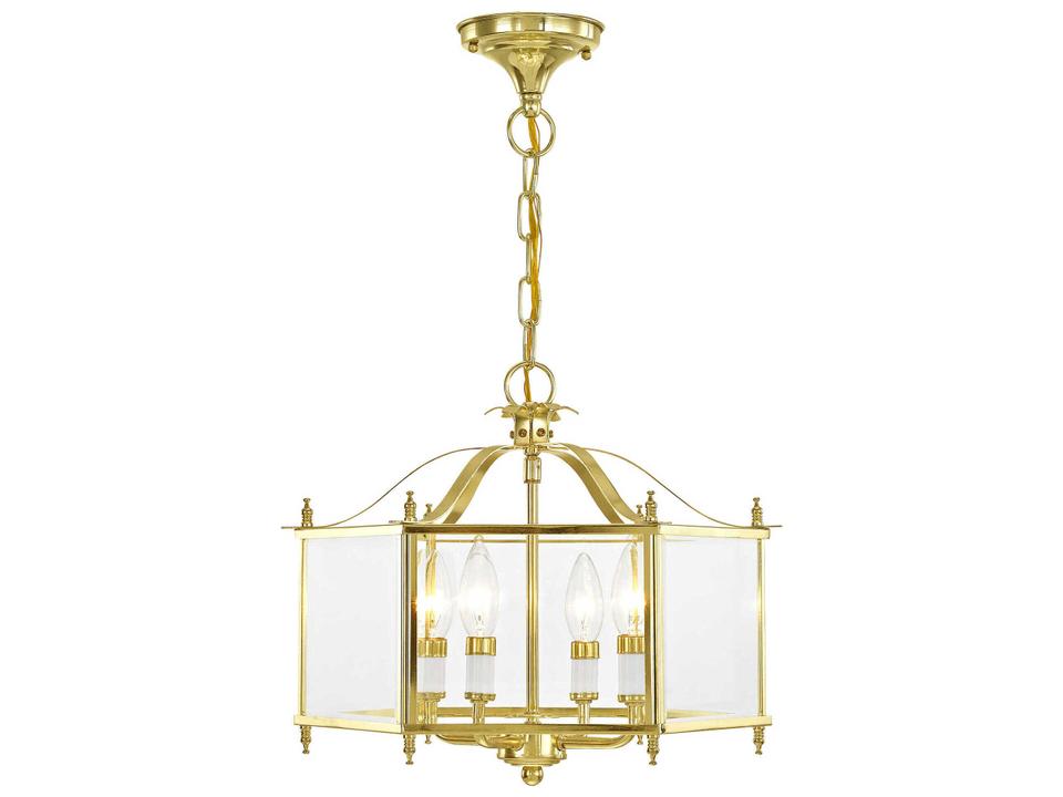 Livingston 4-Light Convertible Pendant Light in Polished Brass